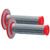 HANDLEBAR GRIP MX DUAL COMPOUND TAPERED 1/2 WAFFLE GREY/RED